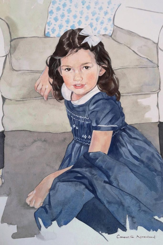 Childrens Portrait - Atalanta in watercolour