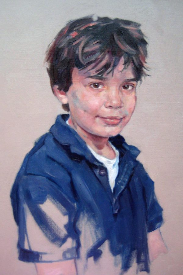 Childrens Portrait - George in oil