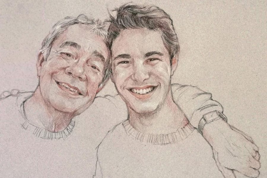 Conté Pencil Portraits - Father and son