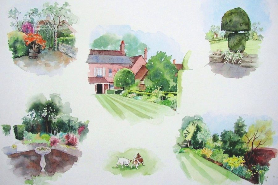 House Portrait The Old Mill House in watercolour